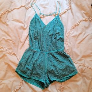 NWT dolce vita teal romper jumpsuit silk w/ studs